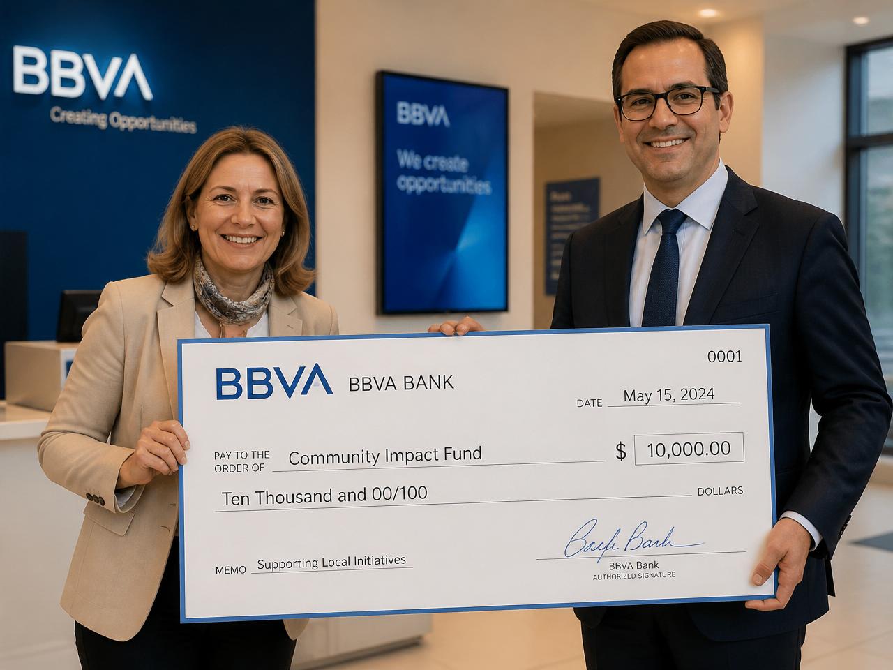 Official BBVA Bank Check Presentation